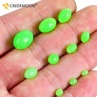 200pcs Soft Oval Night Luminous Fishing Beads Glowing Sea Fishing Lure Bait Floating Beads Fishing Tackles Tool for Rigs 4-10mm260319
