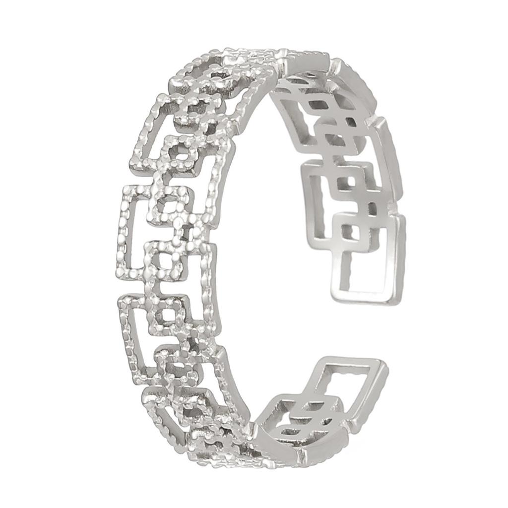 High-End Edelstahl Blumen- & Seestern Offener Ring für Damen