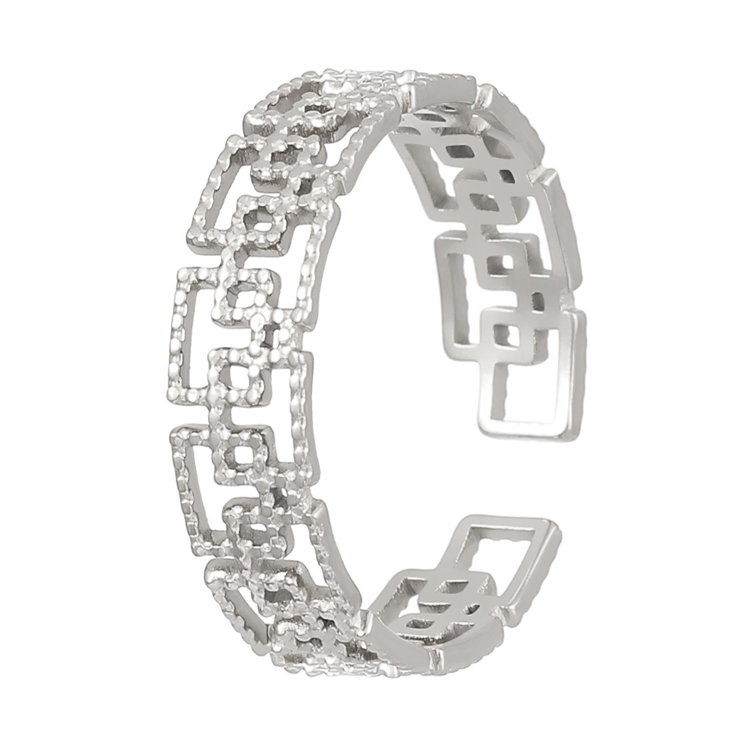 INS Нишевый Дизайн 18K Золотое Кольцо Круглое с Тисненой Текстурой для Женщин - Модное и Элегантное