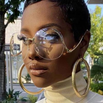 Casual Round Designer Sunglasses Women Men Big Frame Luxury Sun Glasses Female Male Brand Fashion