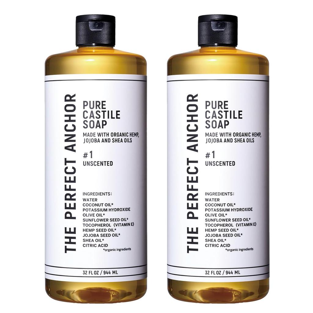 The Perfect Anchor Pure Castile Soap Unscented 944ml X 2 Bottles
