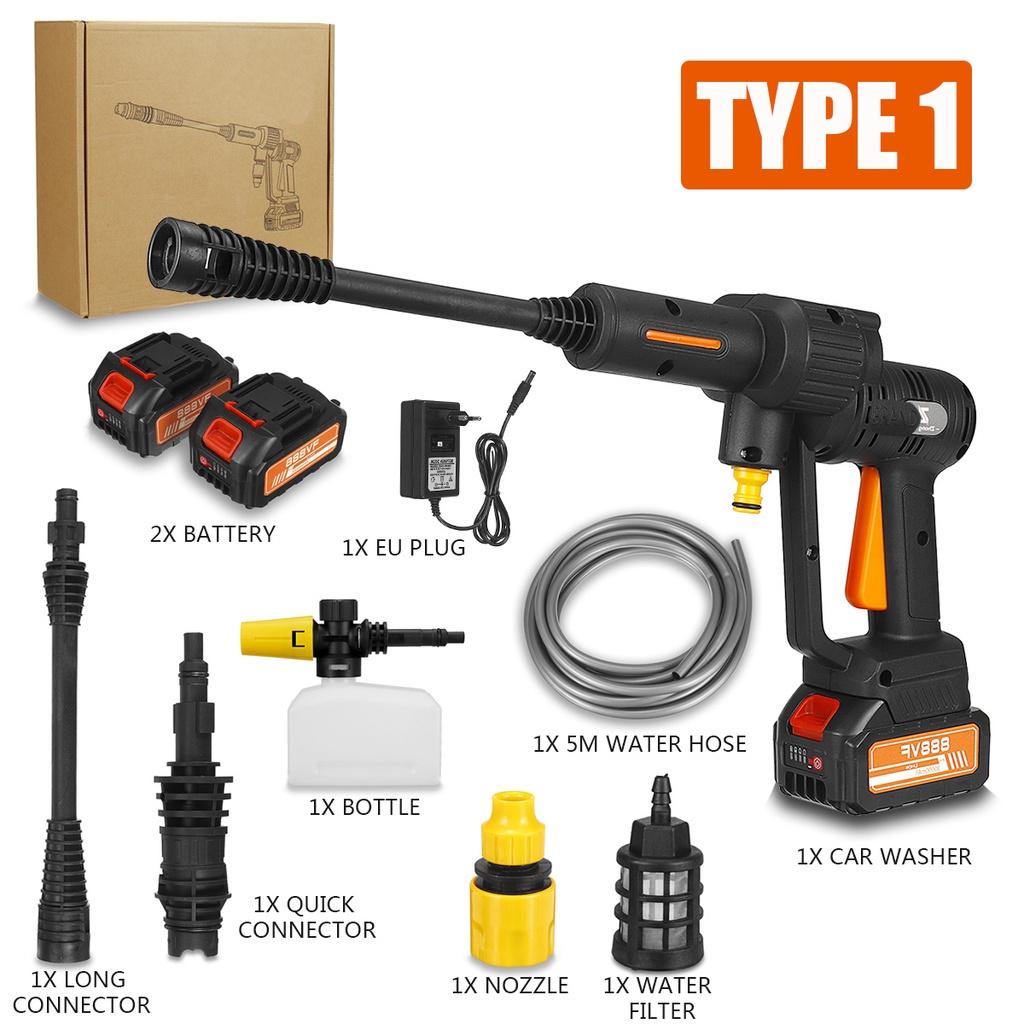 Rechargeable Electric Car Water Guns Cordless High Pressure Car Washer Foam Washing Machine for 30000mAh Battery 2000W