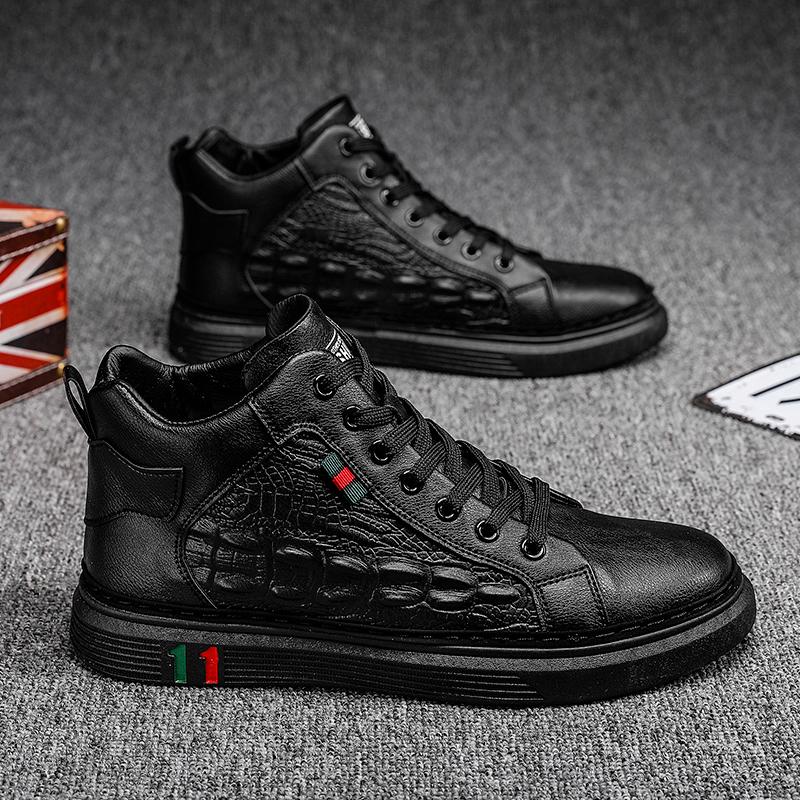 Summer Top Quality PU Leather Men's Casual Boots Comfortable Cushion Working Shoes For Men Waterpoof Ankle Sneaker