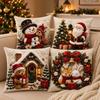 Skin-friendly Xmas Pillowcase 45cm 17in Cushion Cover 3D Illusion Christmas Pillow Covers  Bedroom