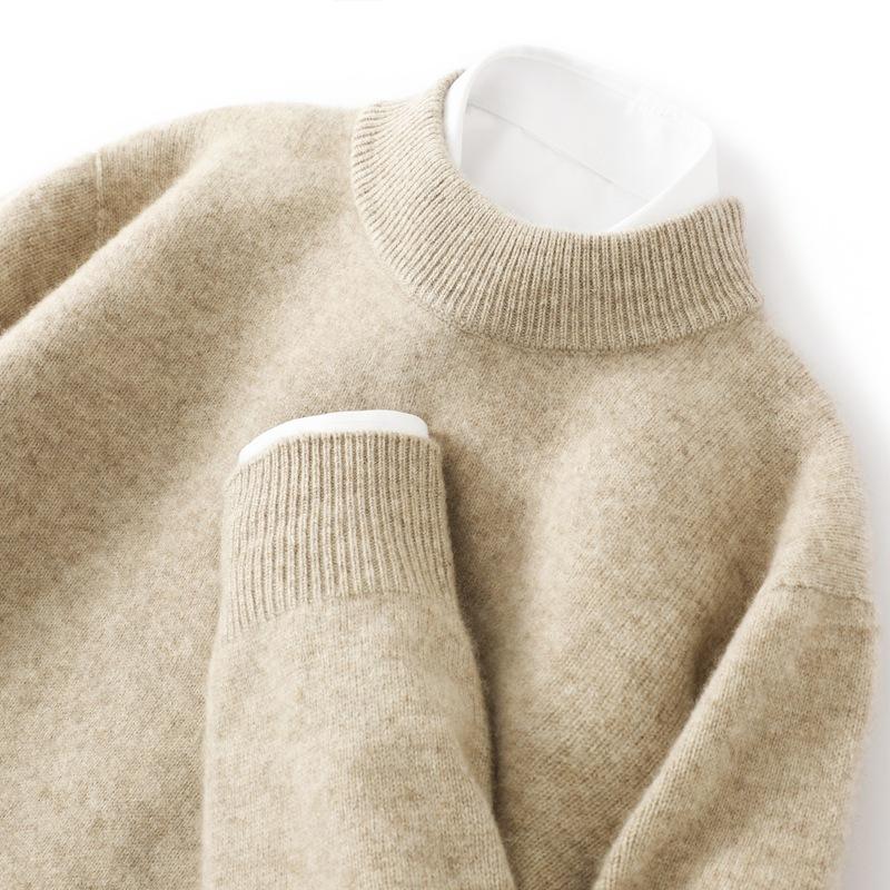 Autumn And Winter Cashmere Men'S Semi-Turtleneck Double-Strand Thread Thickened Business First-Line Ready-To-Wear Cashmere Sweater