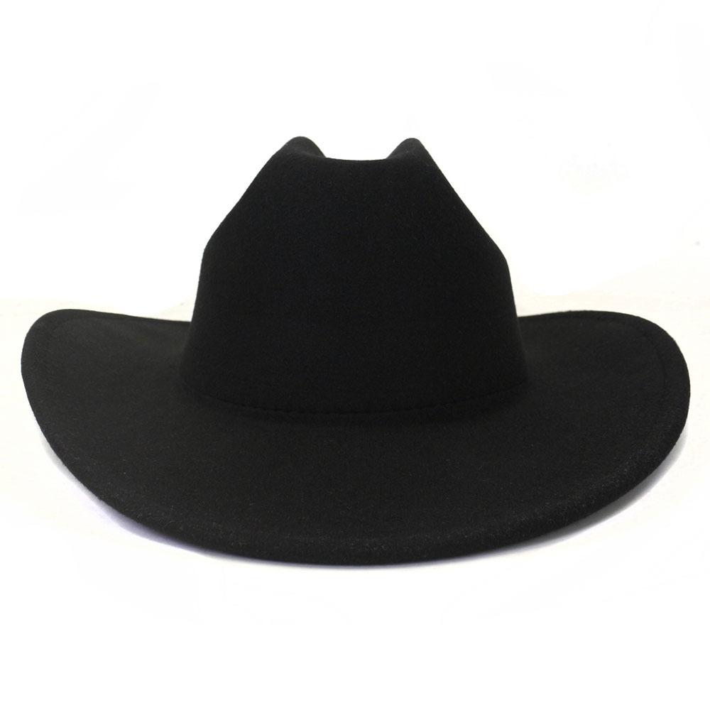 Yeni kadın erkek Yapay Yün Batı kovboy şapkası Kış Sonbahar Beyefendi Caz ​​Cowgirl Şapka Cloche Sombrero Kapaklar