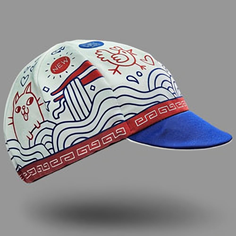 Bellow Cyclist Cap with SPICY RAMEN Print