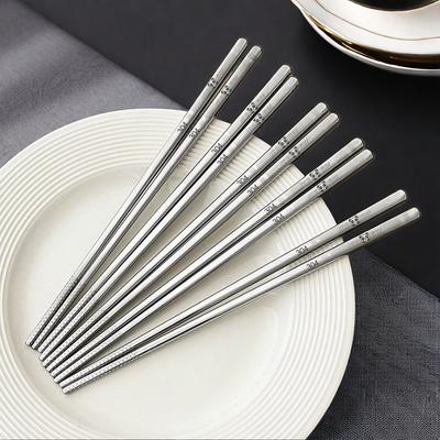 WORTHBUY Zestaw pałeczek antypoślizgowych z stali nierdzewnej 304 wielokrotnego użytku metalowe pałeczki patyczki do sushi zastawa stołowa kuchenna chińskie pałeczki