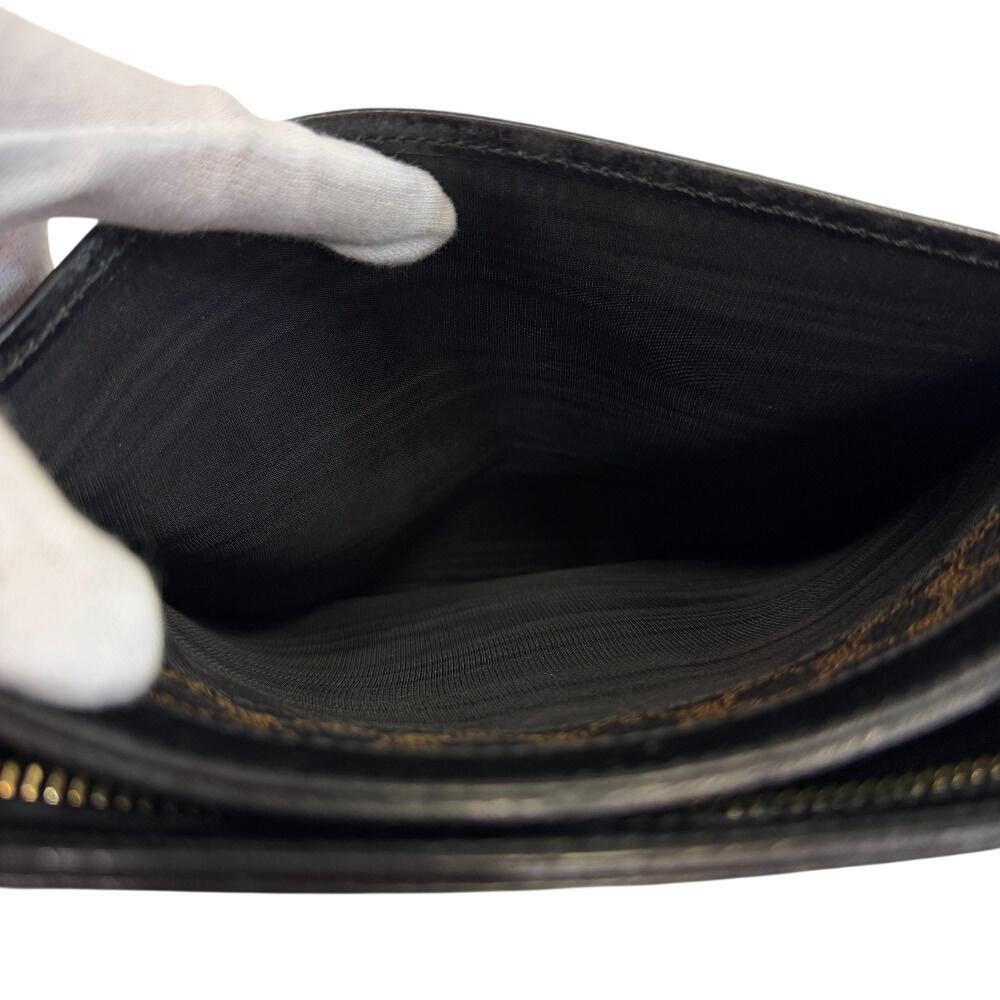 CELINE business bag pouch Macadam leather Clutch bag black leather Used