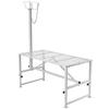 Supporto per bestiame Supporto per tosatura capre Altezza 21"-33" 47x23 in Piano del tavolo Bianco
