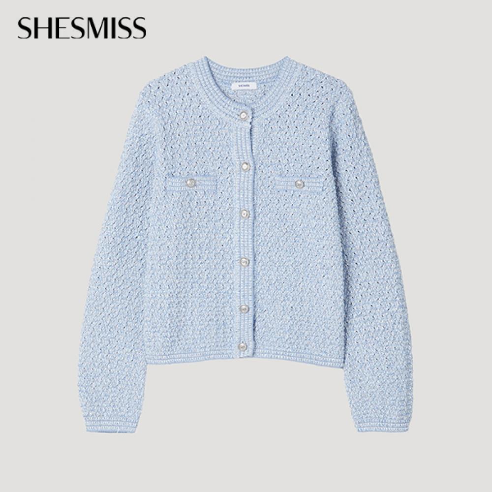 

She S miSS Glitter Mixed Knit Cardigan SSkcdp12050 Bl Blue/66