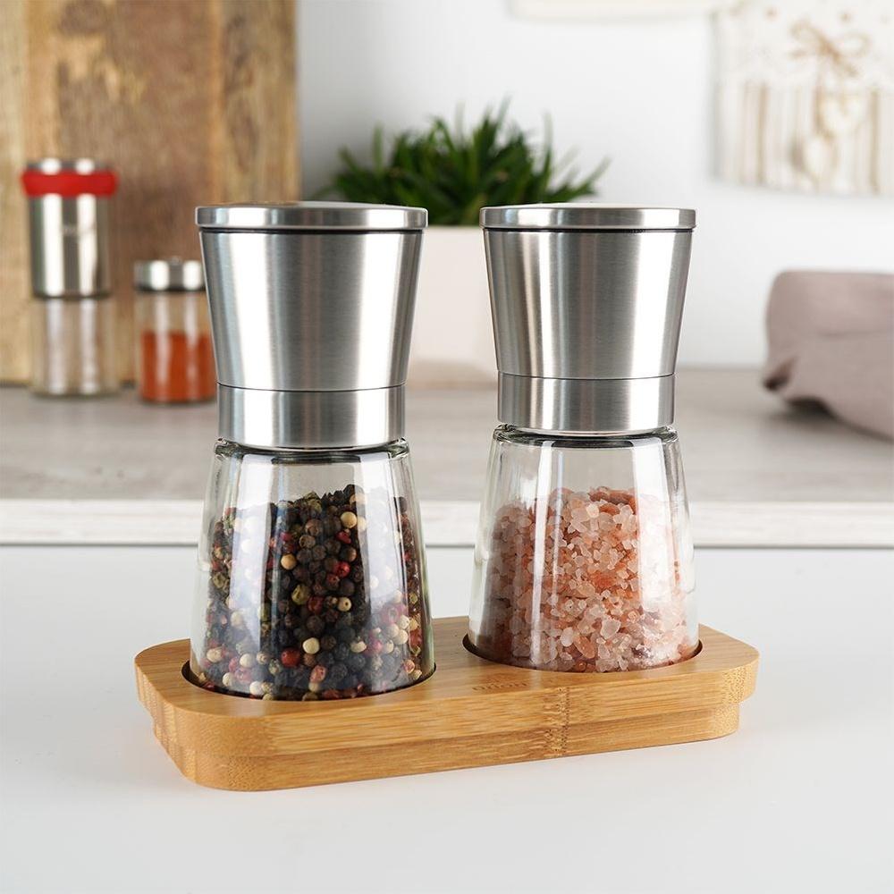 2x Pepermolen Zoutmolen Kruidenmolen Set Kruidenmolens Kruidenmolen