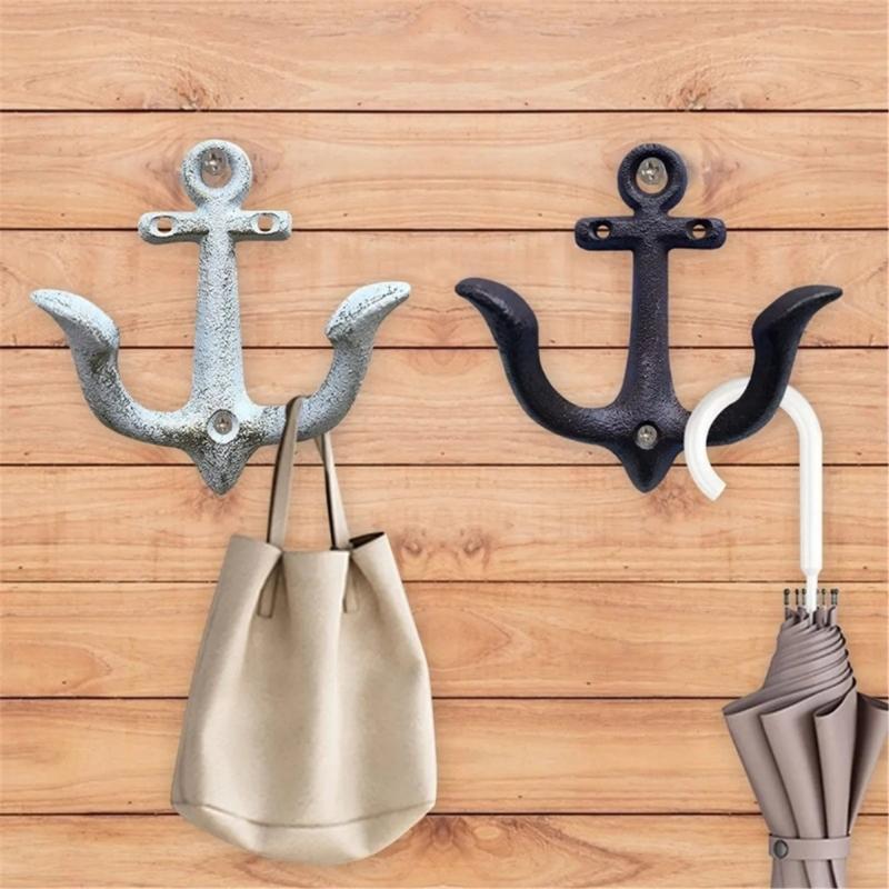 Retro Anchors Shape Iron Wall Hook For Bucolic Homes Decors Heavy Duty Hanging Hooks For Coat Bags Party DIY Decoration