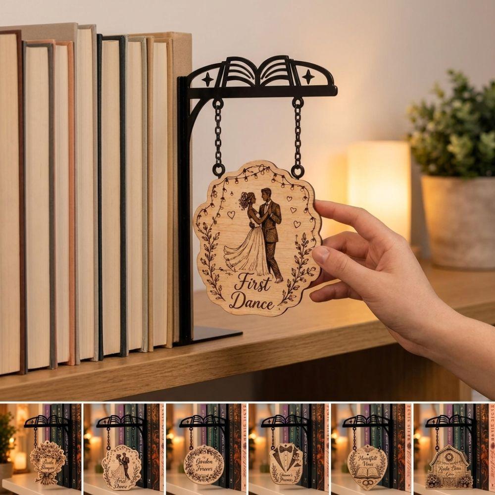 Miniature Book Shape Metal Bookshelf Sign Rustic Reading Nook DIY Tag Holder  Dorm
