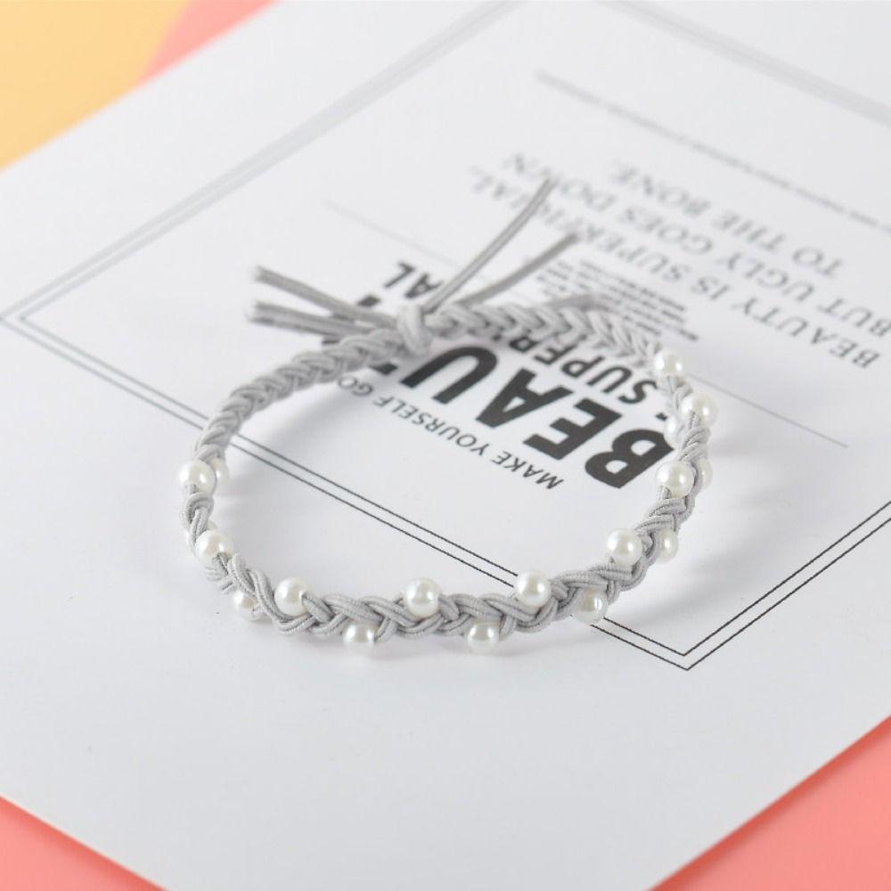 Holder Korean Style Hair Loop Women Pearl Hair Rope Hair Styling Accessory Woven Rubber Band