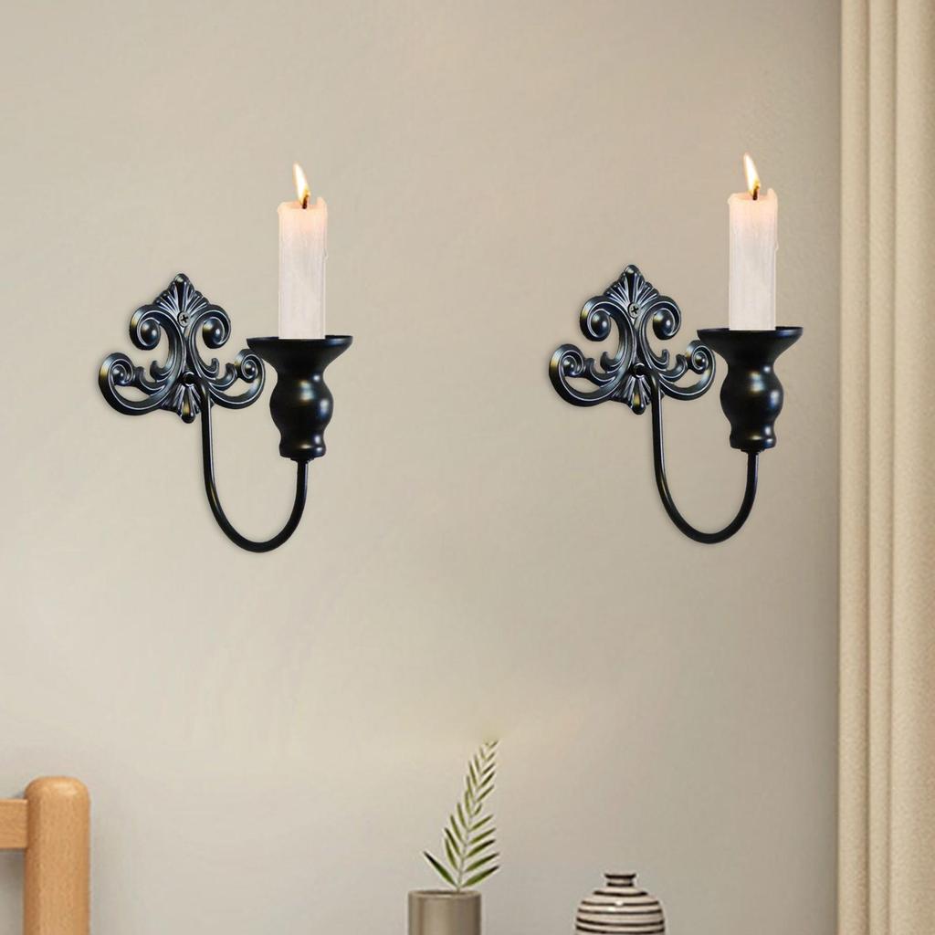 2 Pieces Candle Sconces Rustic for Stick Candles Wall Sconce Candle Holder Iron Candle Cup Wall Decor for Anniversary Bedroom