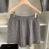 Minimalist Basic High Waisted Loose Wide Leg Knitted Shorts for Women Elastic Waisted A-line Casual Pants