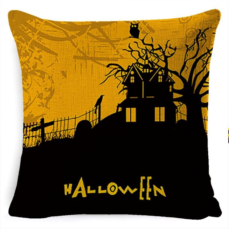 Halloween Tag Zuhause Sofa Kissenbezug Leichter Luxus Kissen Halloween Leinen Kissenbezug