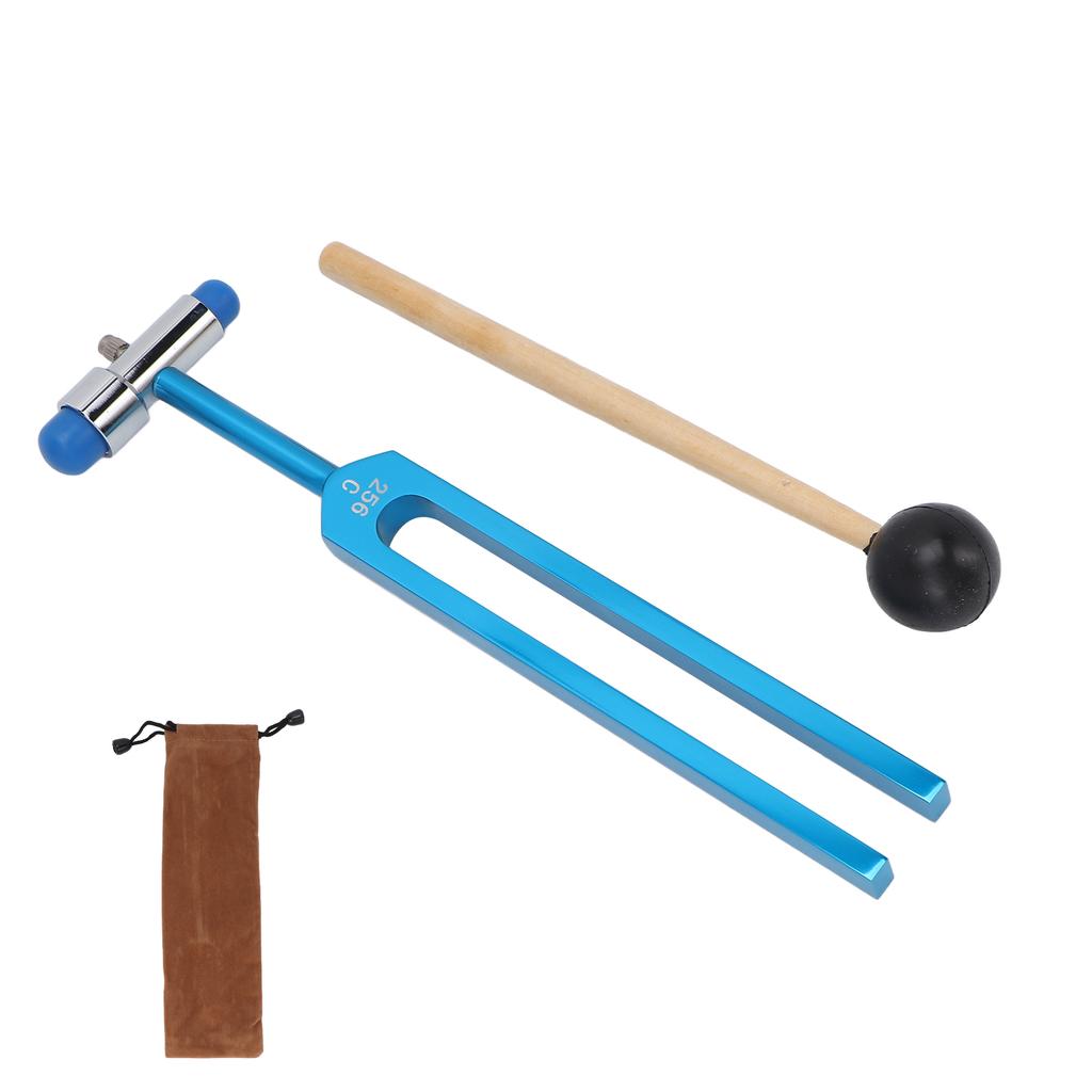256C Tuning Fork Aluminum Alloy Stress Relieve Resonant Tuning Virbration Fork with Hammer Storage