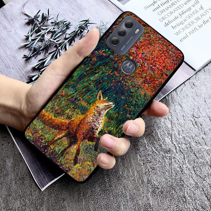 Niedliche Fuchs Handyhülle für Motorola Moto E7 Plus E32 E20 E40 Edge 20 Lite G22 G52 G20 G30 G100 G60 G50 G10 G Pure G Stylus