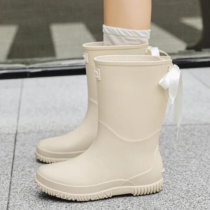 Stivali da Pioggia da Donna Antiscivolo Impermeabili Scarpe per Esterno Resistenti all'Usura Scarpe in Gomma Impermeabili per Cucina Campeggio Moda Stivali Alti