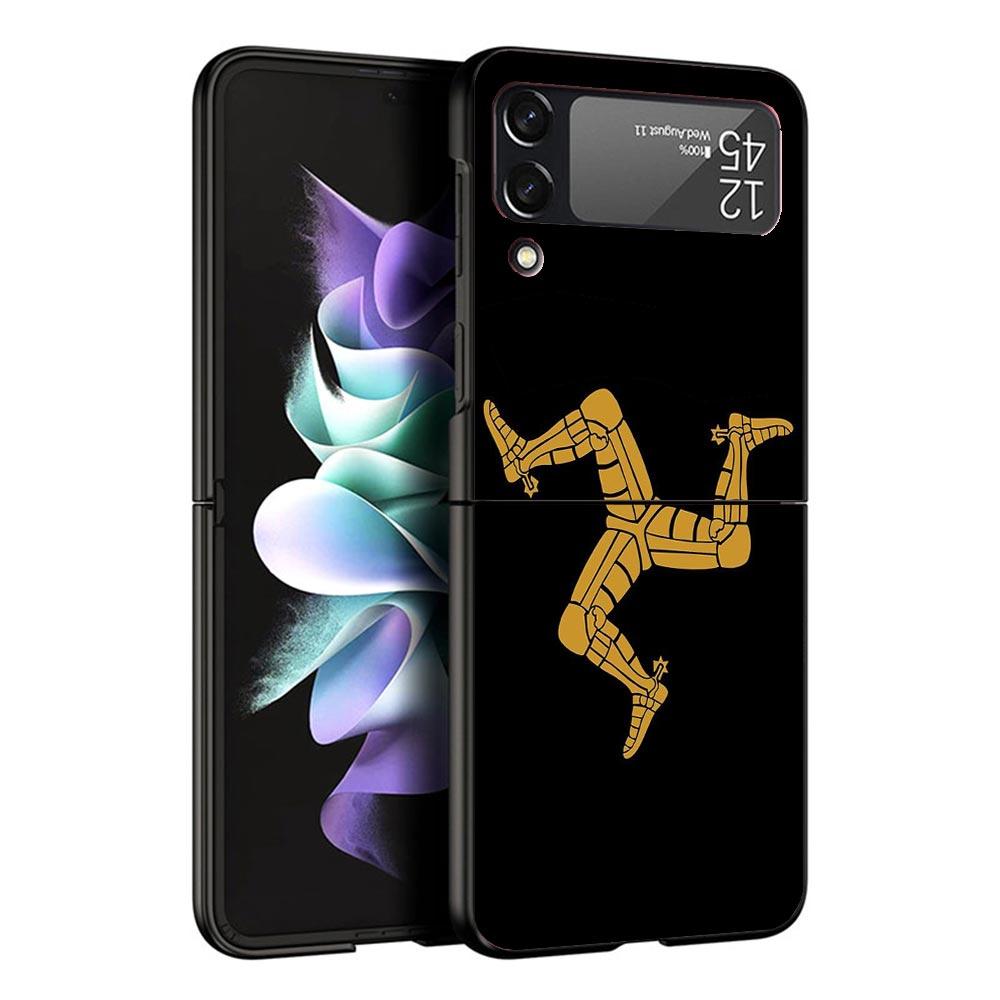 Isle of Man Coat of Arms Case For Samsung Galaxy Z Flip 7 6 5 4 3 z Flip7 Flip6 Flip5 Flip4 5G Phone Cover Flip3 Folding Coque