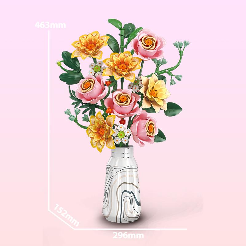 

Sunflower and Anna Daisy Bouquet Construction brick everlasting flower living room decoration toy Valentine s Day plus Xmas present no box
