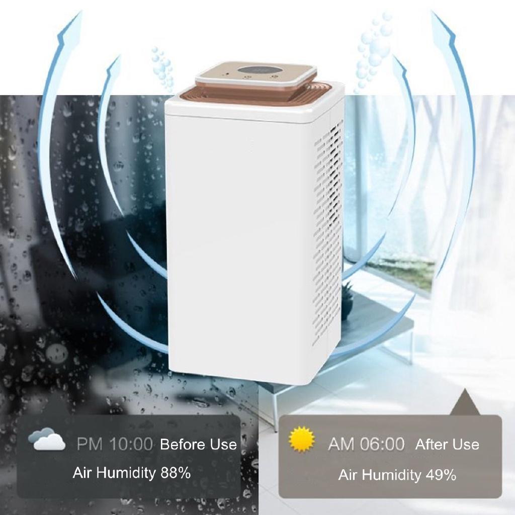 65W 2.7L  Air Moisture Low Noise Dehumidifier Mini Air Dehumidifier Electric Dehumidifier for Home Damp Garage 190 x 190 x 370 mm
