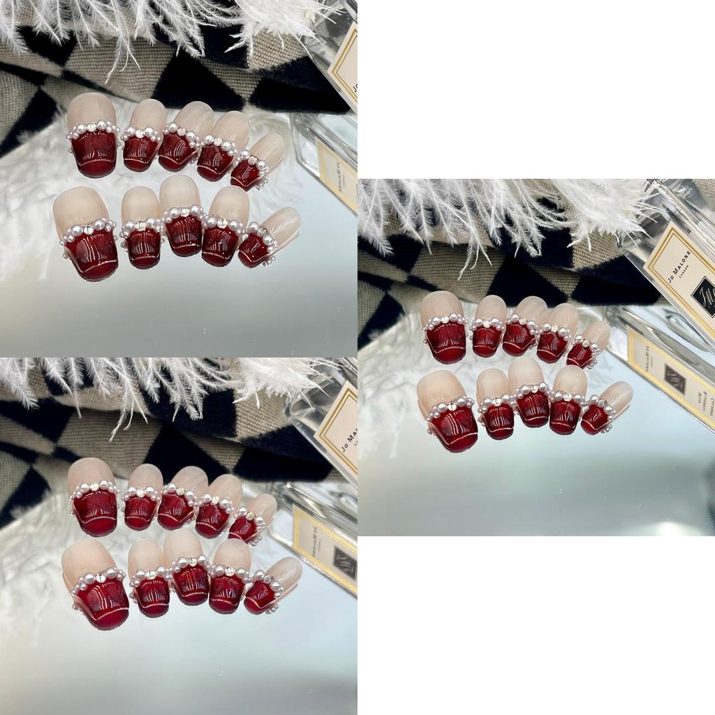 Fashionable Red Nail Art Stickers Xs S M L Sizes Handcrafted Beauty Chinese Brand Elevate Your Style
