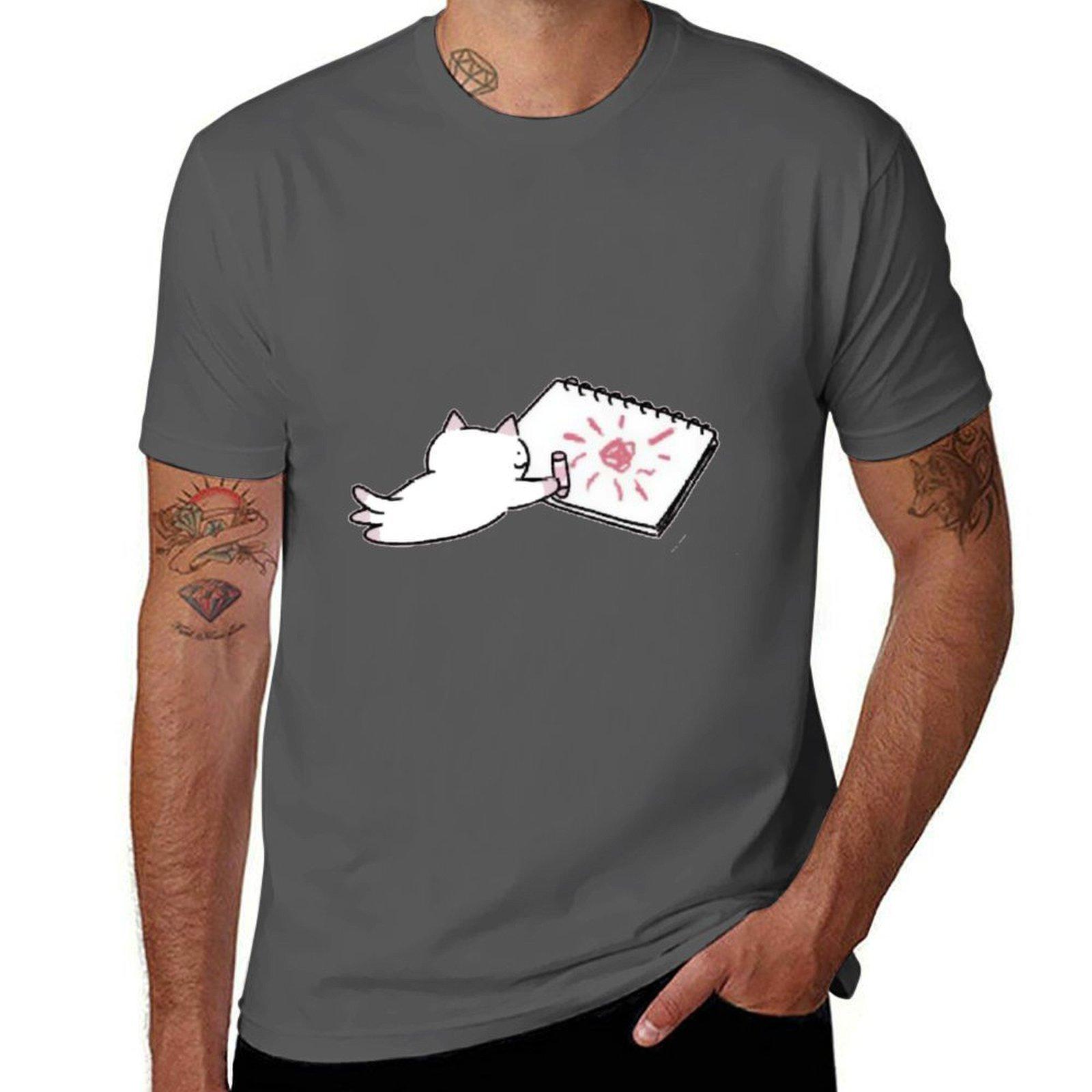 

Doodle [Fushigi Neko no Kyuu-chan] T-Shirt t shirt man casual t shirts for man graphic vintage T-Shirt 4XL