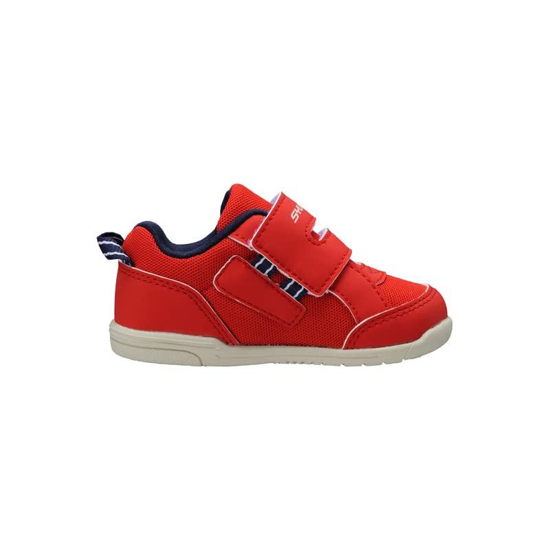 Shunsoku Baby Shoes Foot SJB Sneakers, Wide, Lightweight, Development, 12-15cm, Boys, Girls, 0680, Red, 13.5cm