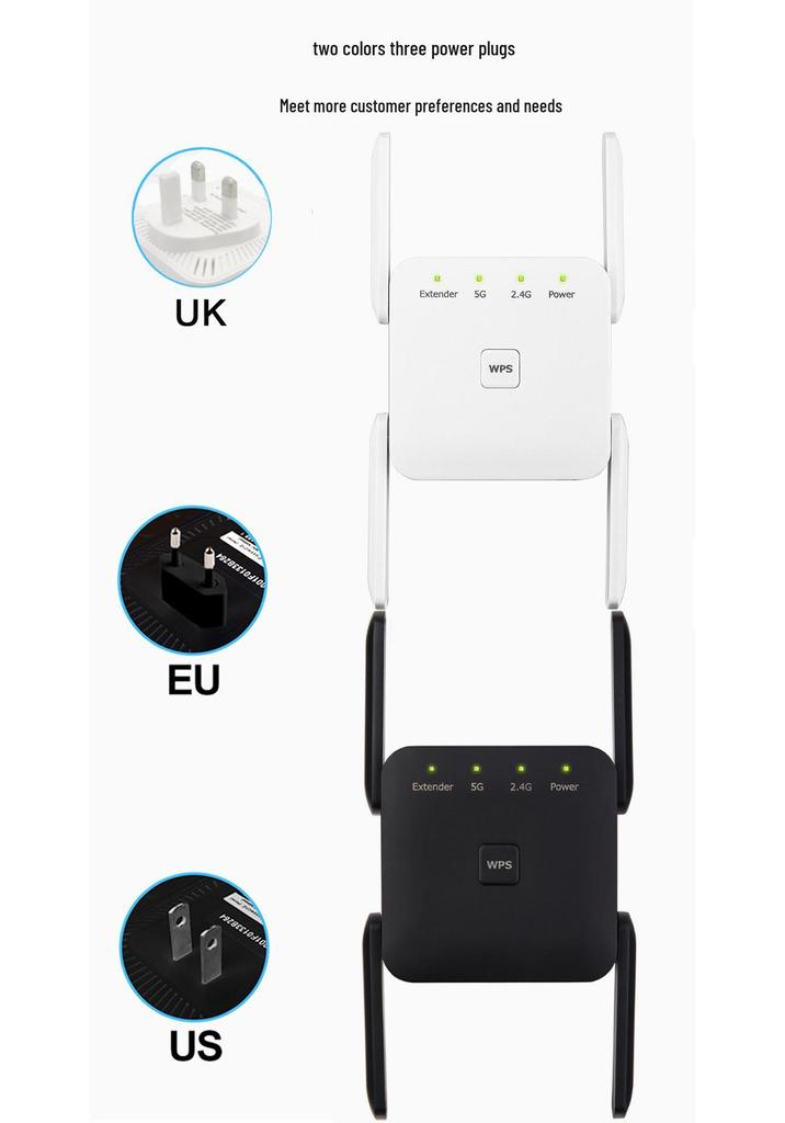 Répéteur & Extendeur de Signal Wi-Fi Haute Puissance Double Bande 5G AC1200M