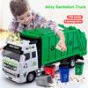 Alloy Engineering Vehicle Model Simulation Inertia Pull-back Sanitation Vehicle Toy Classified Garbage Bin Children's Toy Gift