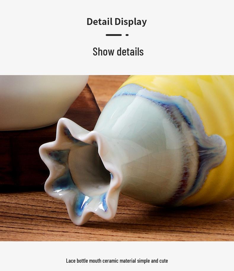 Creative Small Ceramic Vase for Flower Arrangements - Ideal for Living Room, Office, or Coffee Table Decor