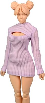 Scale Stretch Tight Sweater Underwear for Action Doll 1/12 Women's Clothing, 6-Inch (Barbie Pink)