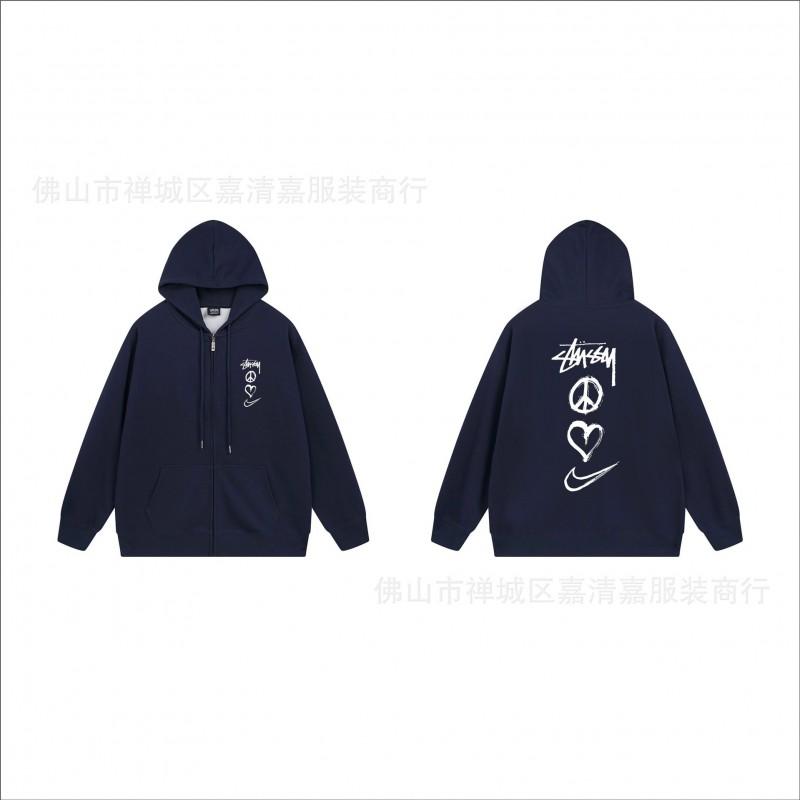 Unisex mikina s kapucí na zip s potiskem Bavlněný svetr Lehká podzimní zimní neformální svrchní oblečení