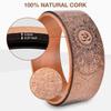 Haskoss Yoga Wheel Yoga Block Cork Yoga Wheel for Yoga Poses and Backbend Inversions with Wood Grain Effect and Mandala Derma Yoga Prop Wheel Print,