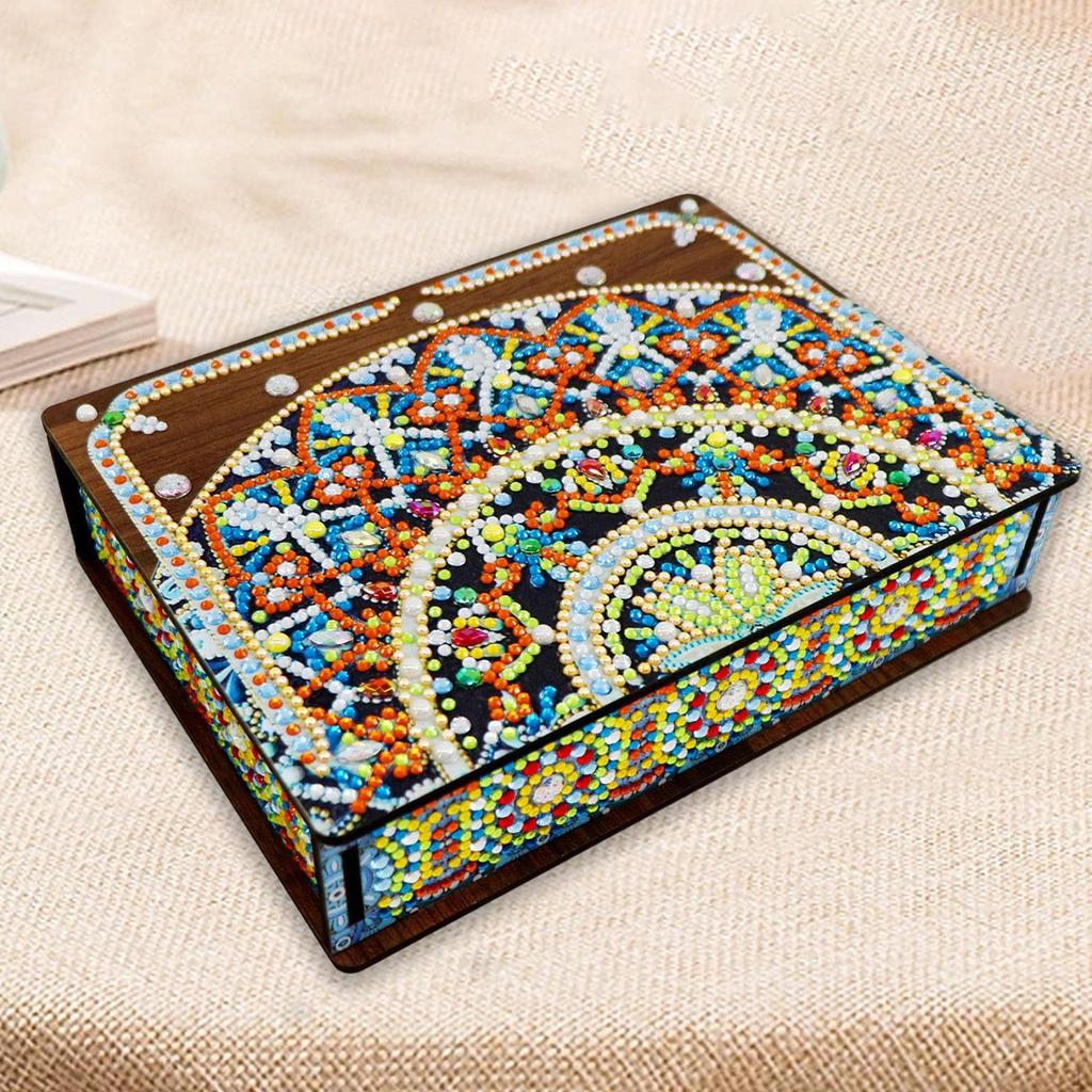 5D Diamond Jewelry Box with Handcrafted Wooden Design