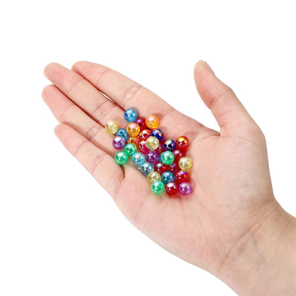6/8/10mm Imitation ABS Pearl Beads Rainbow Color Round Loose Spacer Bead Scrapbook Decoration DIY Jewelry Making Accessories