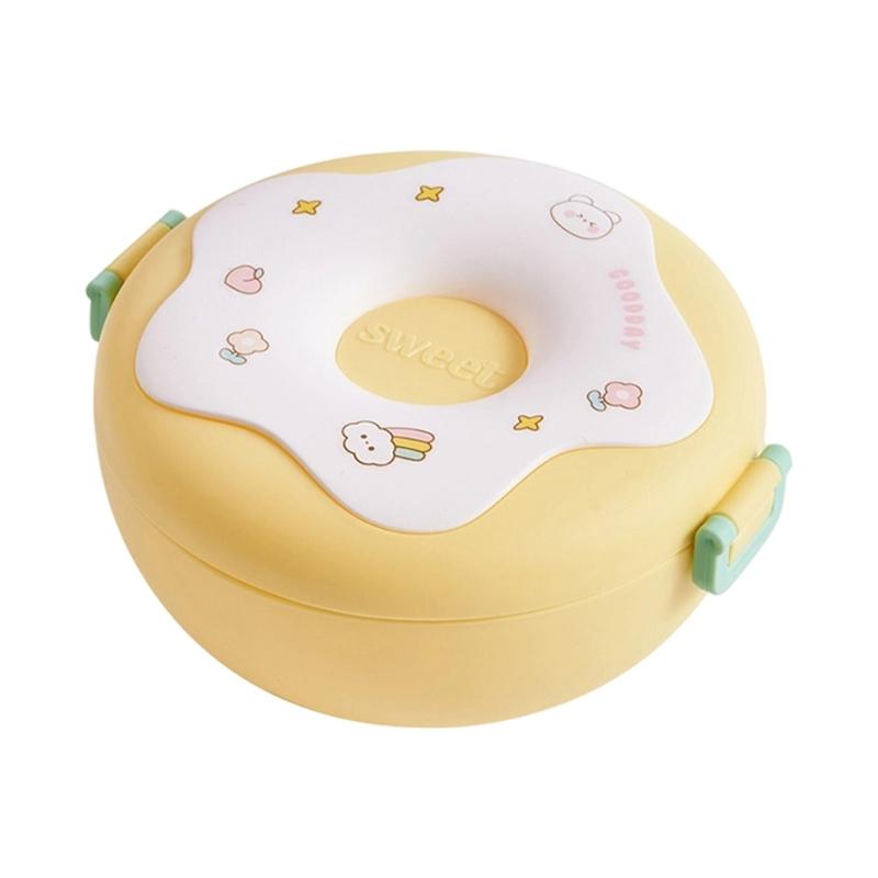 

Cartoon Lunch Box Outdoor Camping Picnic Food Container Fruits Snacks Storage Box for Kids Students Easy to Clean жёлтый