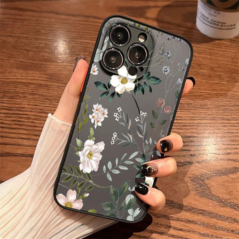 Fresh Small Flower Graphic Phone Case For iPhone 16 15 14 Pro Max Plus 17 Pro Max 13 Mini 12 11 Pro Max Shockproof Cover Fundas