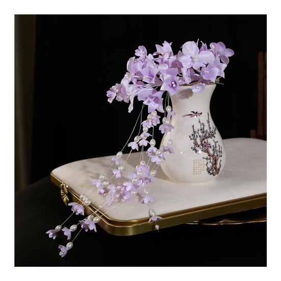 Women Hair Clip Faux Pearls Flower Decor Hairpins Wedding Parties Proms Floral Headdress Hair Accessories