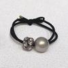Premium Rhinestone Pearl Hair Tie - Durable, High Elastic Rubber Band for Women