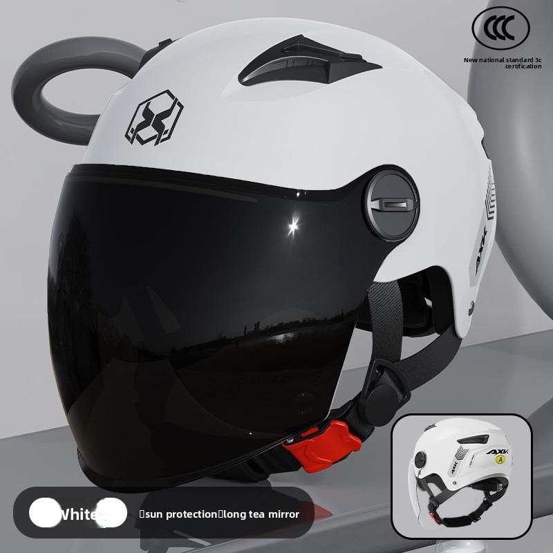 Electric Motorcycle Helmet Men's Summer Sun Protection Battery Car Women's Four-season Helmet