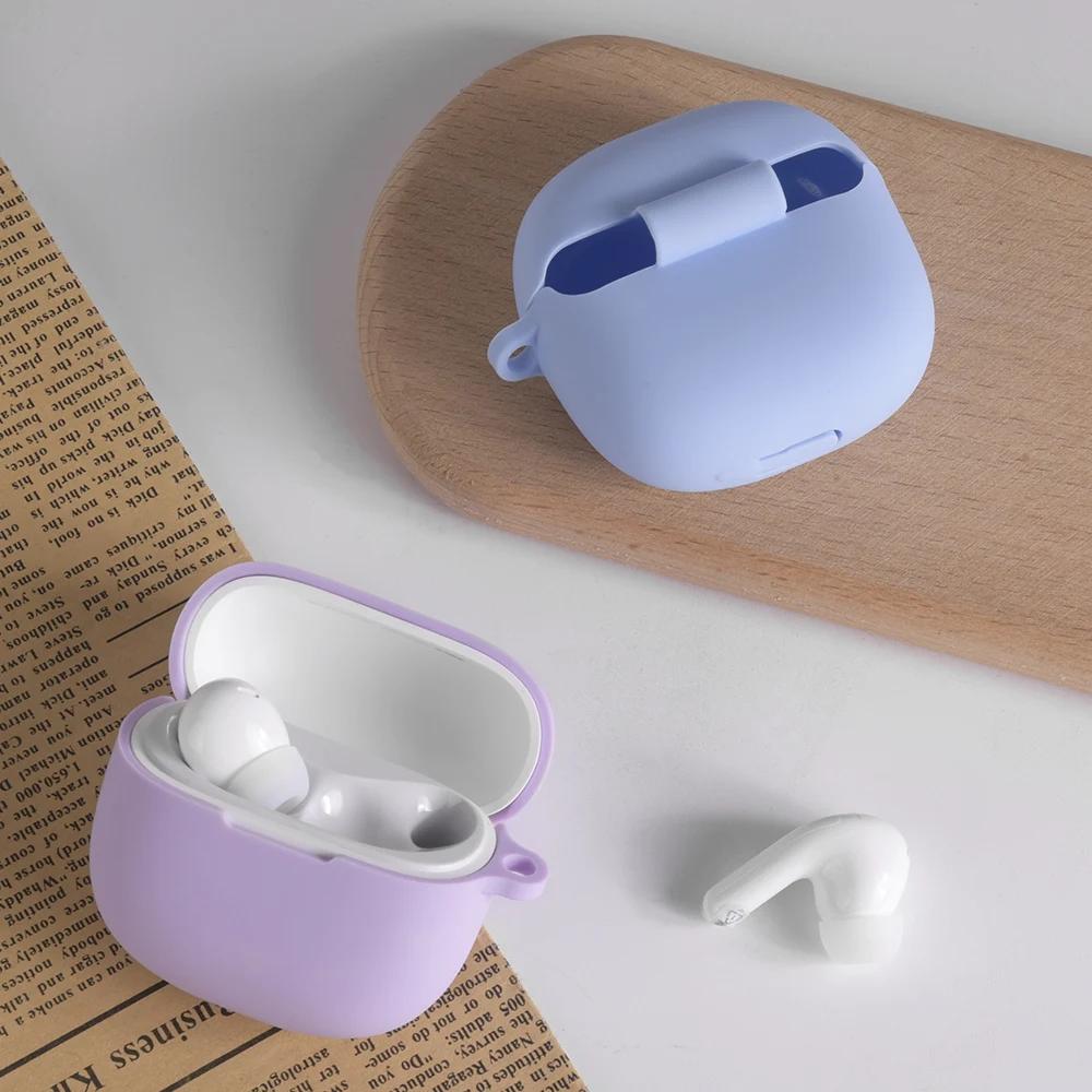 Wireless Headphone Cover For Redmi buds 6 Lite Case With Hook Silicone Soft Plain For Xiaomi Redmi buds 6lite Shell