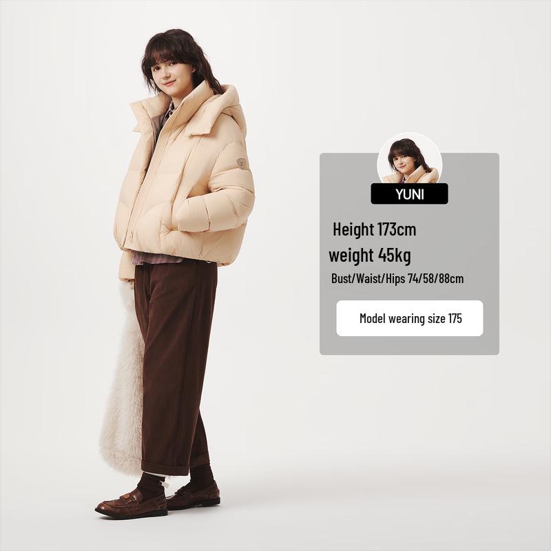 Tanboer Women's Detachable Hood Puffy Short Down Jacket 5530330Z