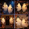 Decorative Ghost for Covered Porch Halloween Hanging Light, Couple Lamp with Witch Hats Decor, Figures Patio Reusable Seasonal Props Front Door