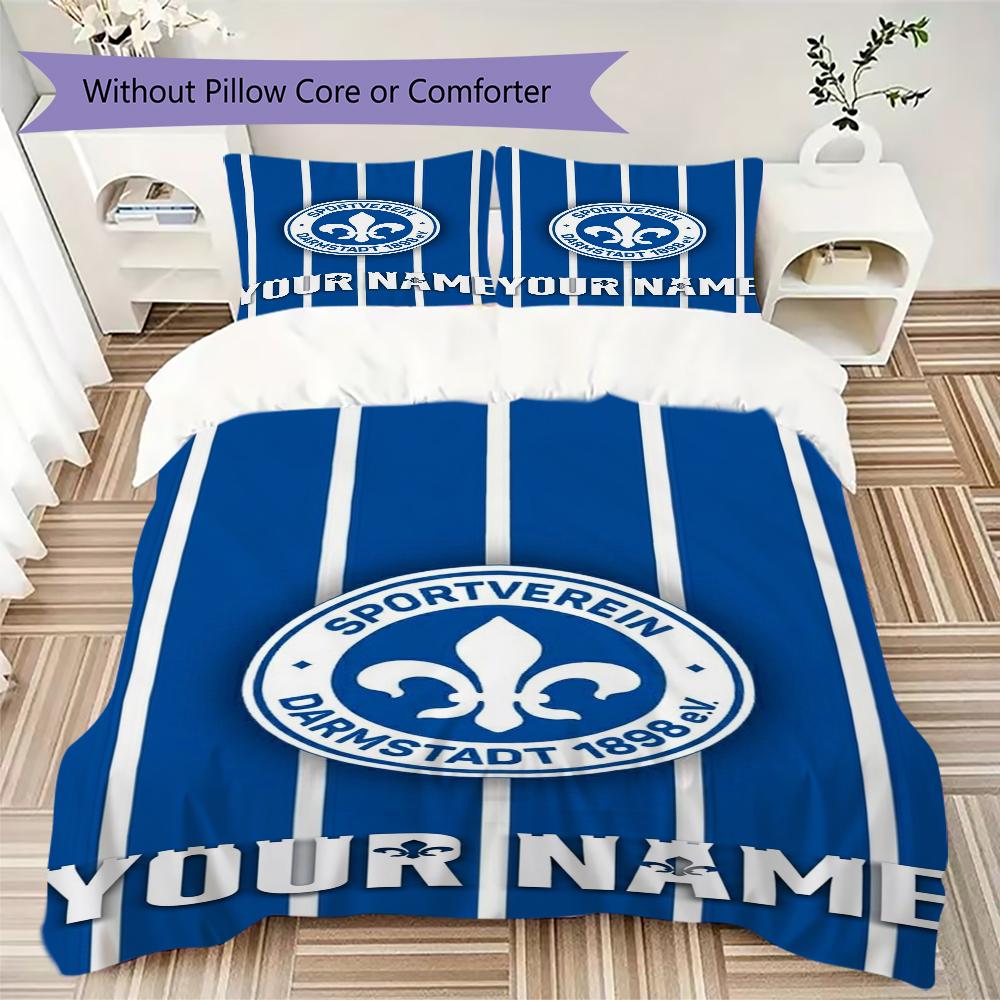 Custom Name SV Darmstadt 98 Bedding,Quilt Set Quilt Cover Pillowcase Home Birthday Gift(1 * Duvet Cover + 2 * Pillowcase, Without Core)_xia