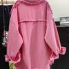 Blouse Jacket Shirt Women's Spring/Autumn Denim Frayed Korean Style Loose Fit Casual Niche Versatile Elegant Distinctive