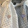 Damen-Sweatshirt, Kapuzenpullover, modisch, lockeres Waffel-Top, einfarbig, langärmelig, Strickjacke